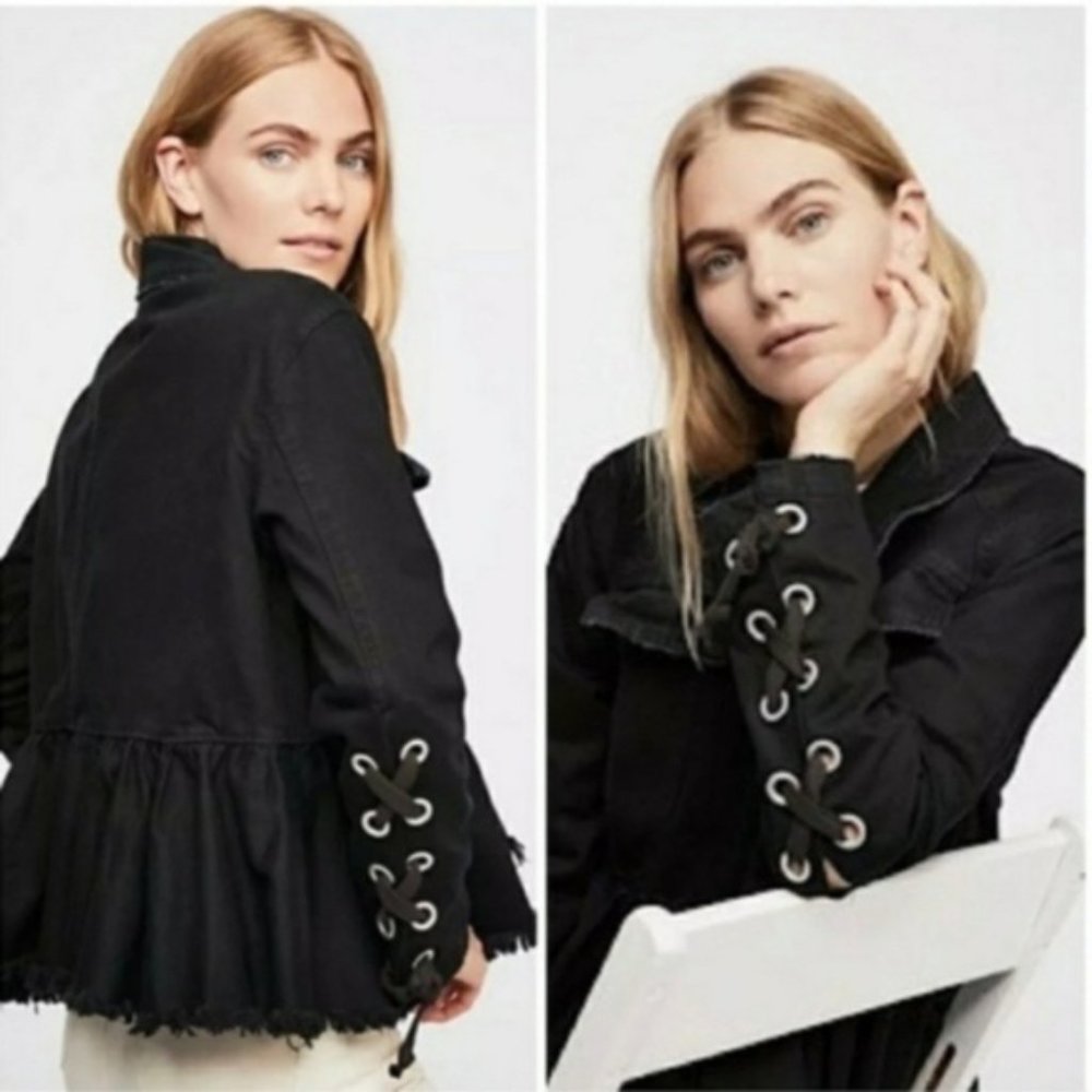 Free People Peplum Denim Jacket